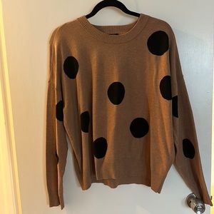 Nordstrom - Black and Brown Polka dot Sweater